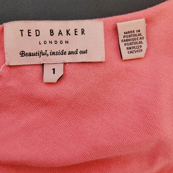 Ted Baker London Caty Pink Stripe One Shoulder Maxi Dress Size 1 / X-Small - Picture 7 of 10